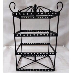 Square Black Metal Jewelry Display Organizer Rack 12x6x6